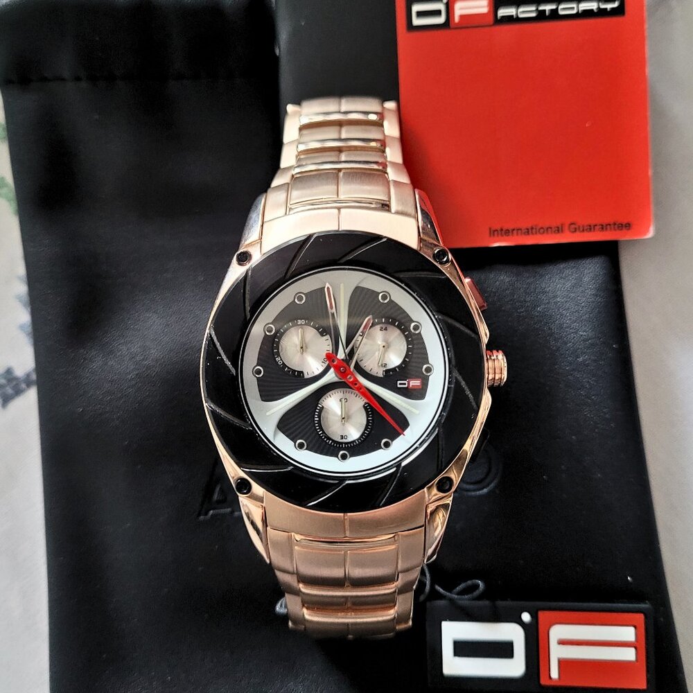 D.Factory Black-Label Rose Gold Chronograph Men's Watch